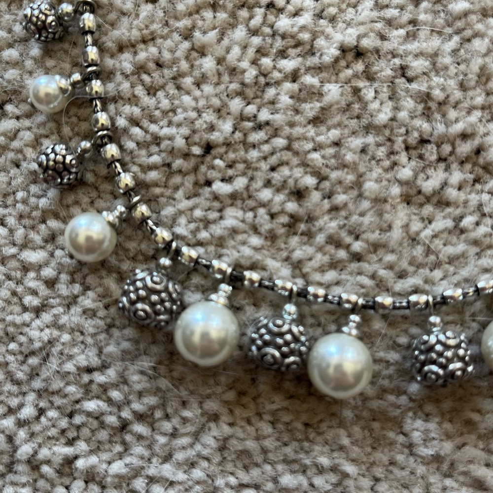 Brighton pearl and silver necklace
